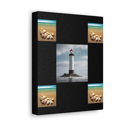 Lighthouse Black Canvas Gallery Wraps