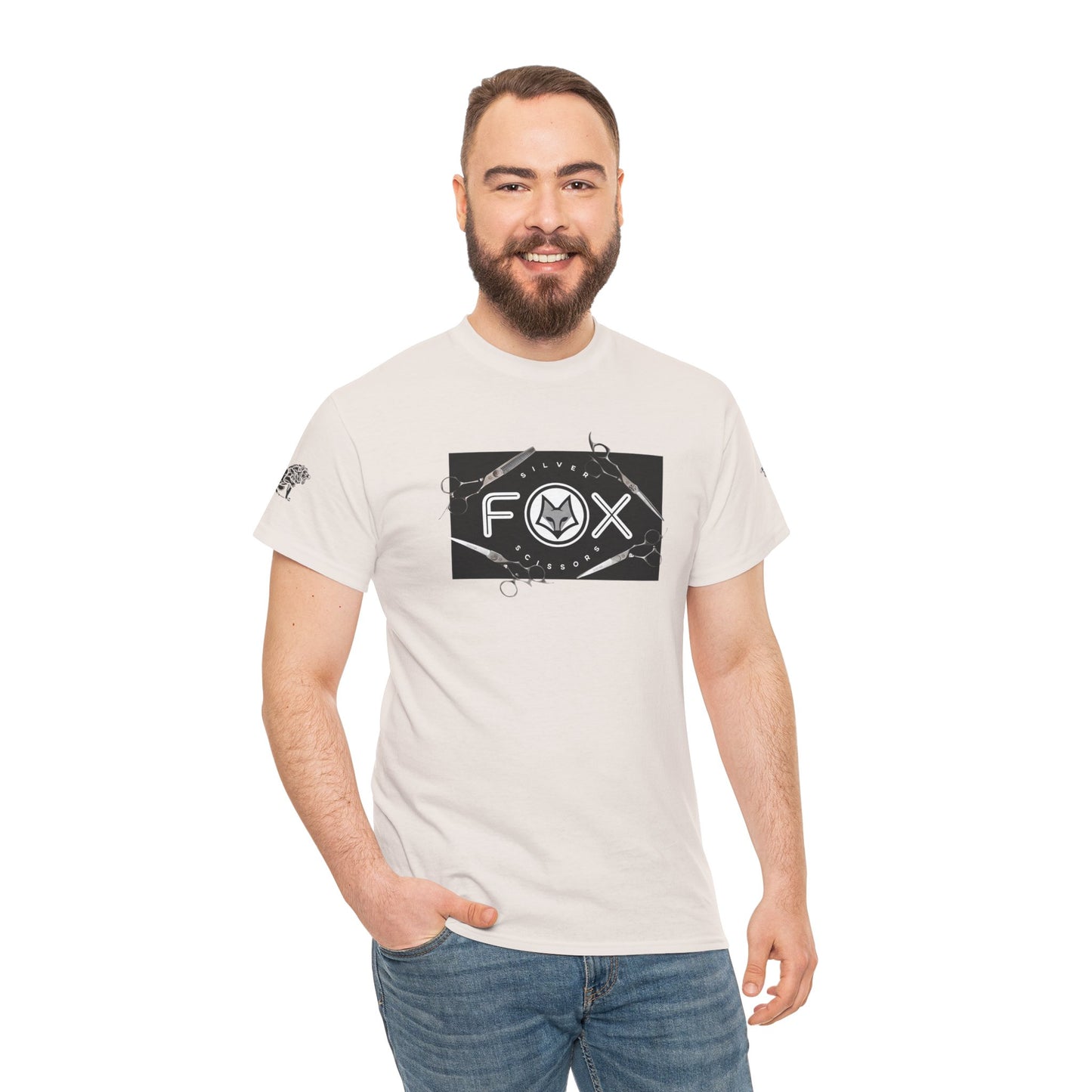 Silver Fox Scissors Unisex Heavy Cotton Tee