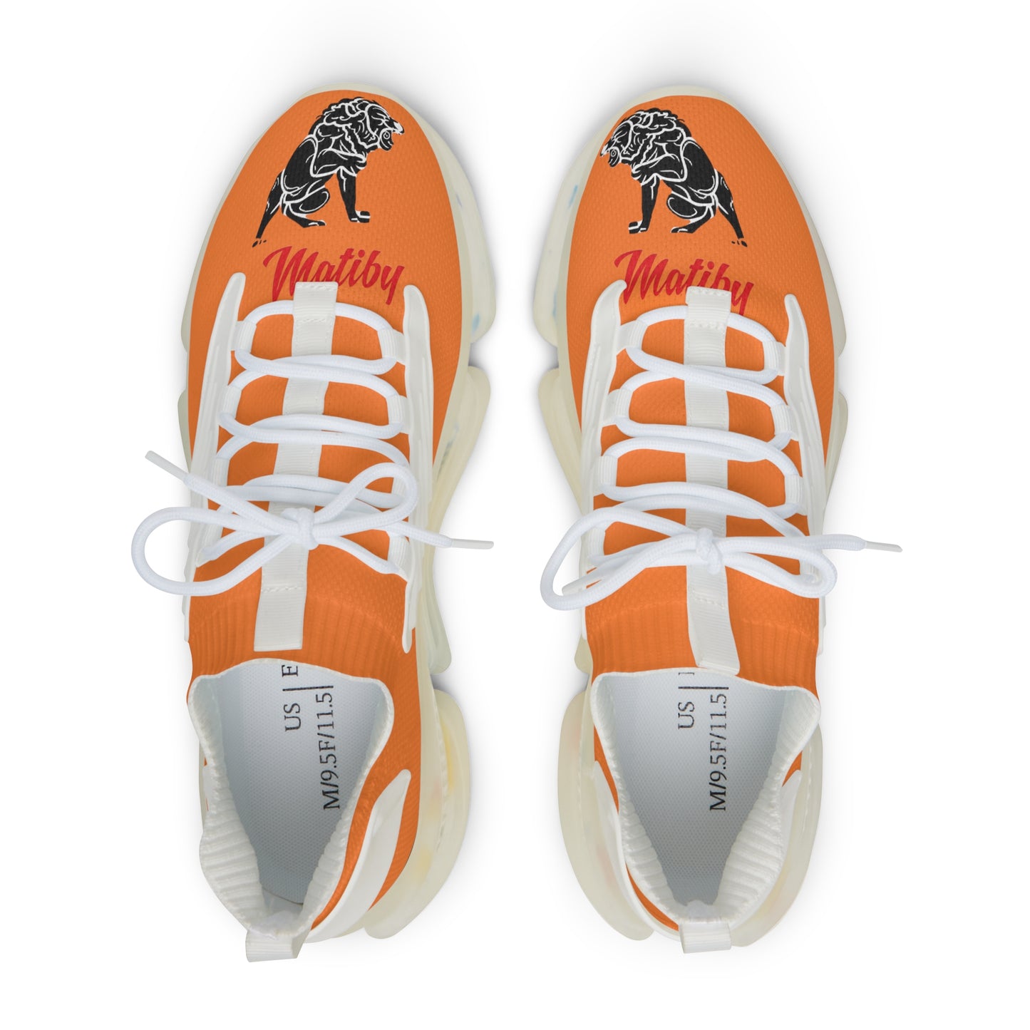 Men's Orange Mesh Sneakers