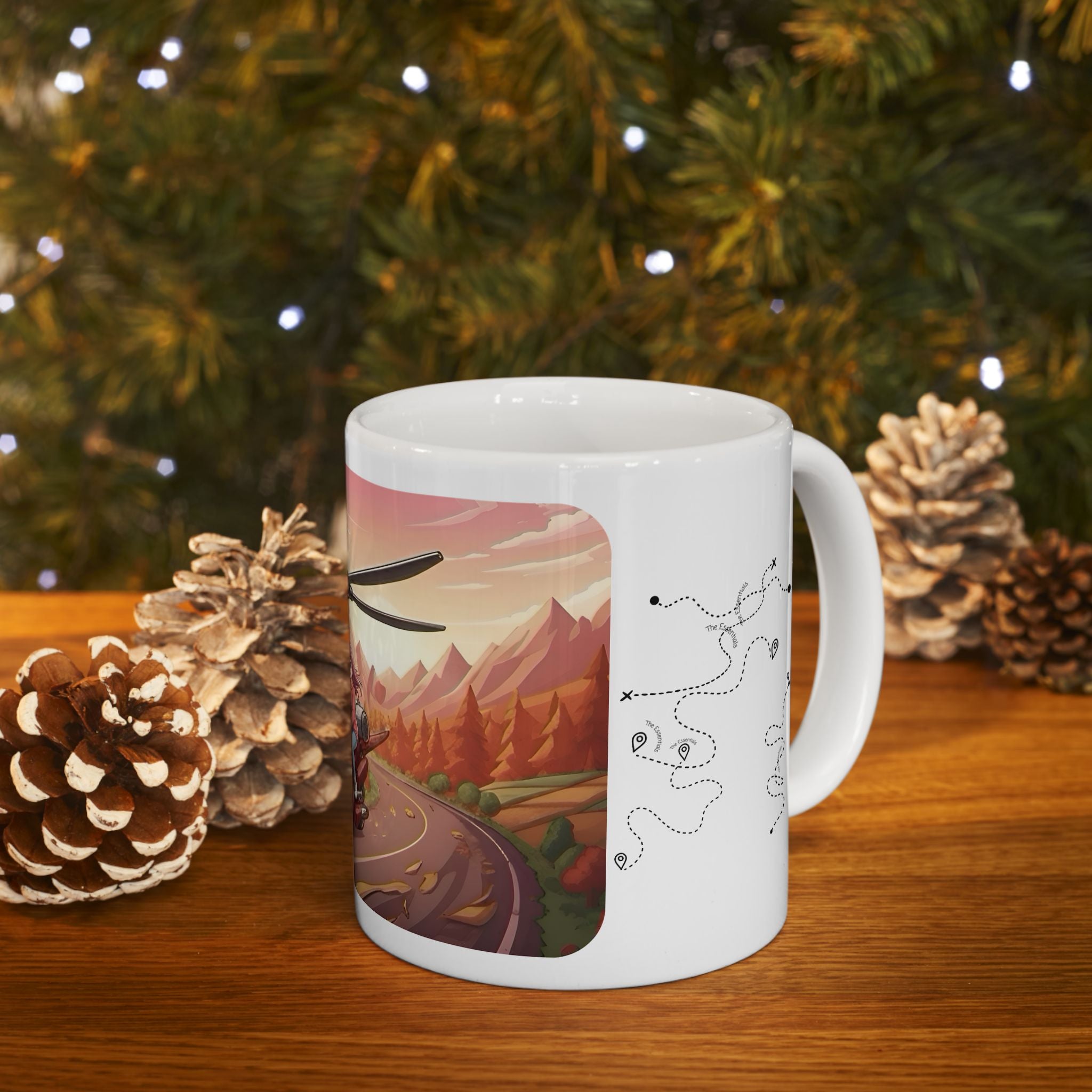 Flying Motorcycles White Ceramic Mug – Friends, Family & Imaginative Adventures, Celebrating Companionship, Creativity & Life’s Little Wonders Cup (11oz/15oz)
