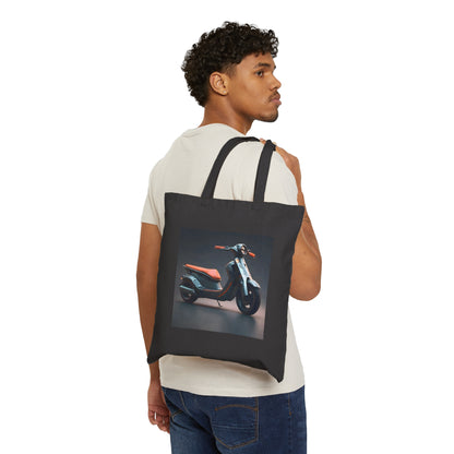 Moped Cotton Canvas Tote Bag