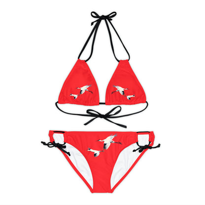 Red Strappy Bikini Set (AOP)