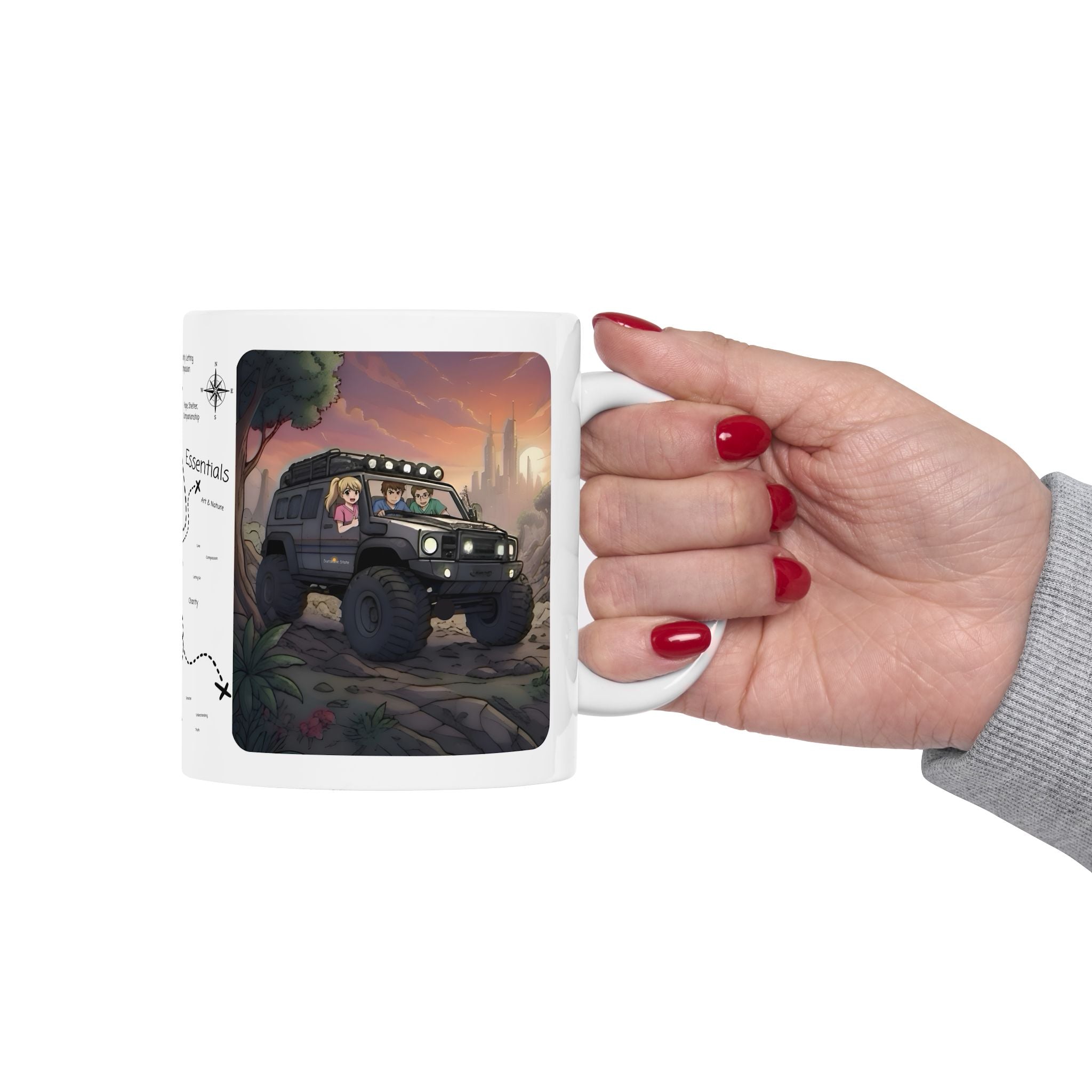 Adventure 4x4 Trucks #13, Hospital Healthcare Workers On The Go White Ceramic Mug — Find Your Path To The Essentials Cup (11oz & 15oz)
