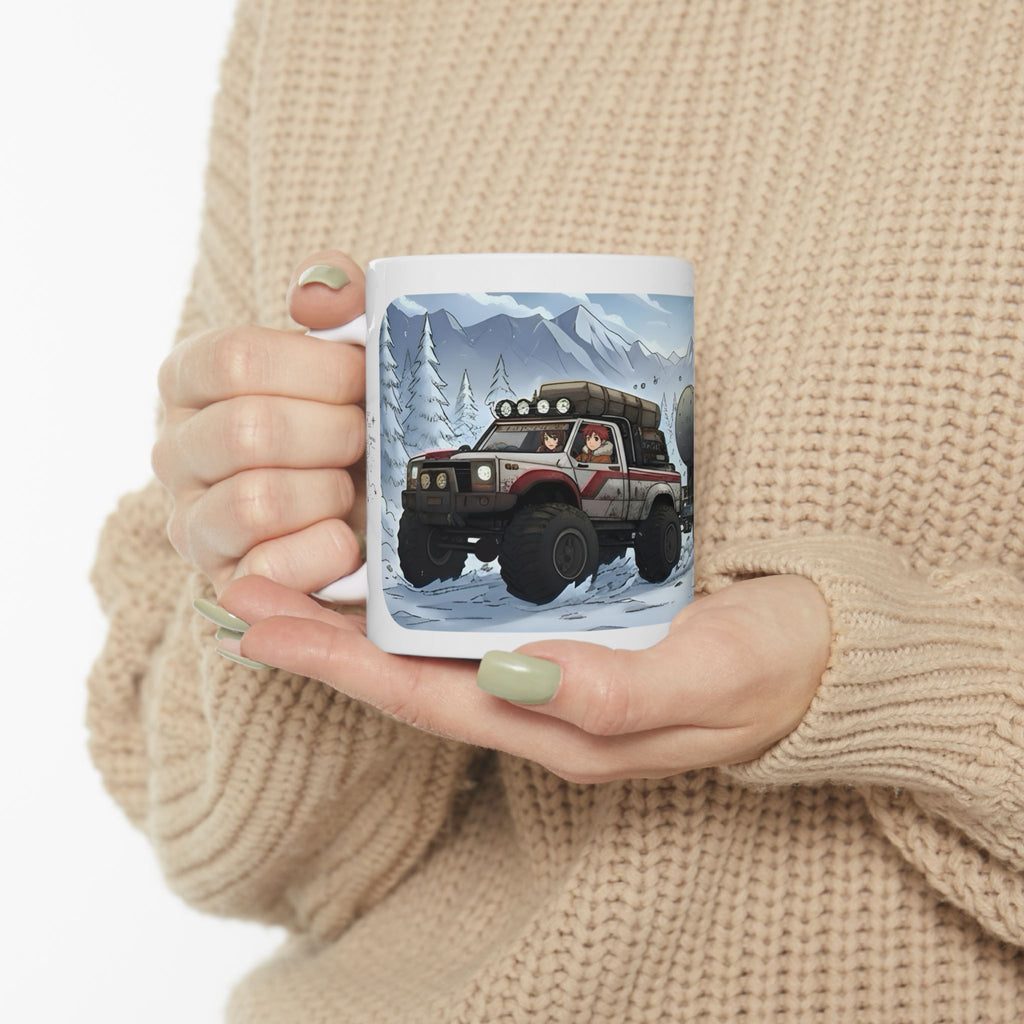 Adventure 4x4 Trucks #55, Ice Road Haulers White Ceramic Mug — Find Your Path To The Essentials Cup (11oz & 15oz)