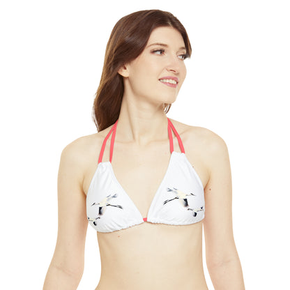 White Strappy Bikini Set (AOP)