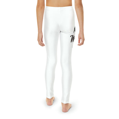 Youth White Full-Length Leggings (AOP)