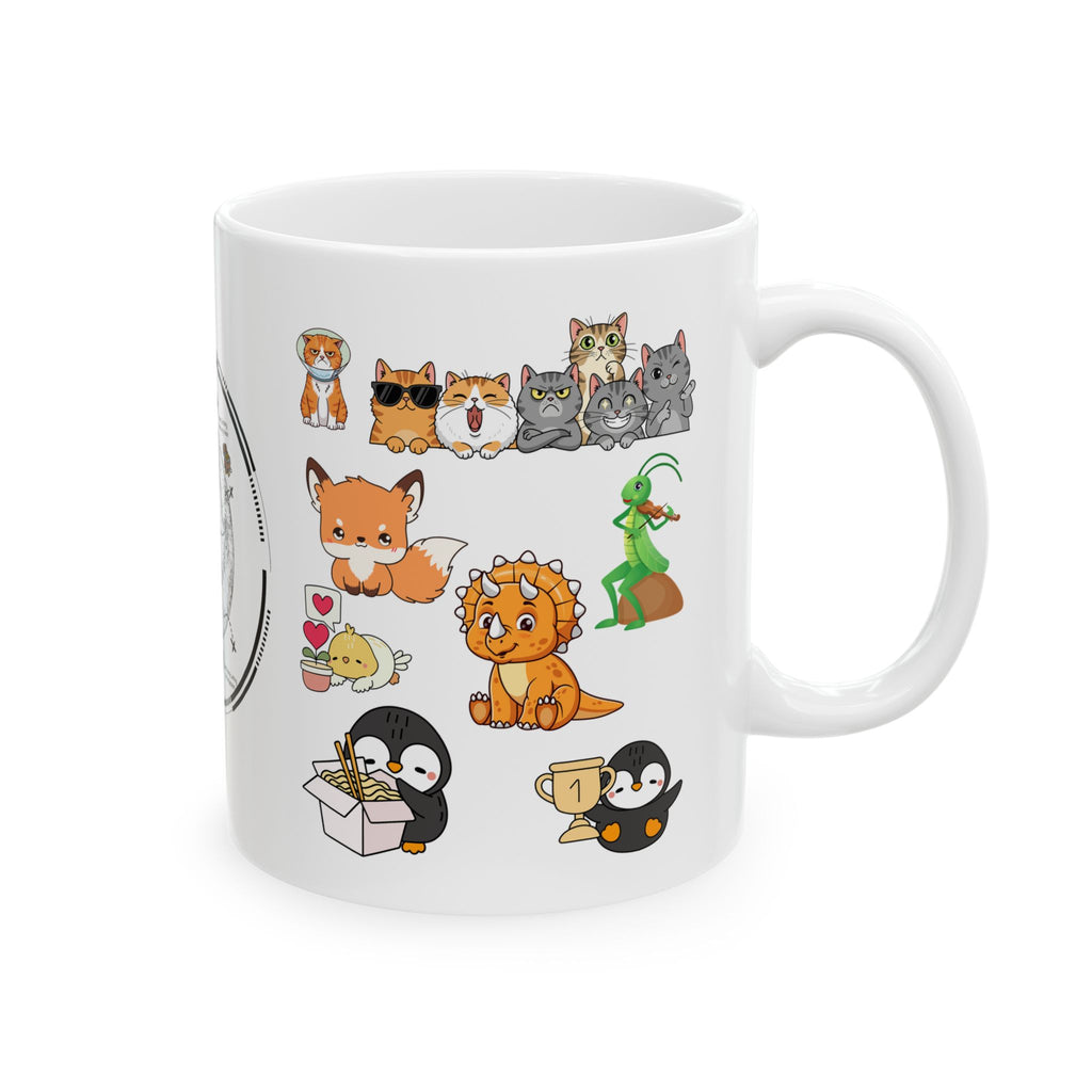 Playful & Cute Pets Decor #5 White Ceramic Mug — Adorable Animals To Brighten Your Day Cup (11oz & 15oz)