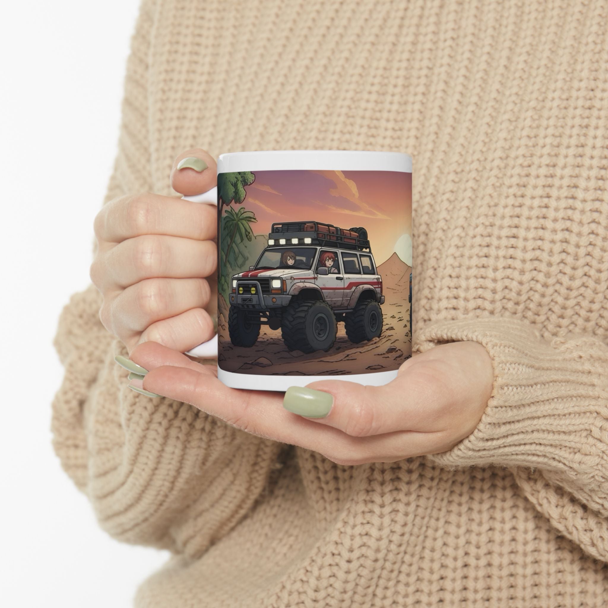 Adventure 4x4 Trucks #49, Gals, Guys, Mud, & Beefy Rides White Ceramic Mug — Find Your Path To The Essentials Cup (11oz & 15oz)