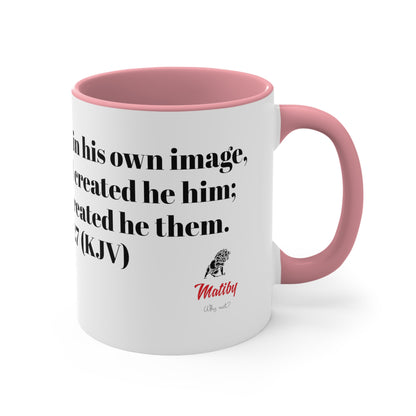 Bible Speaks Gen 1:27 Accent Mug, 11oz