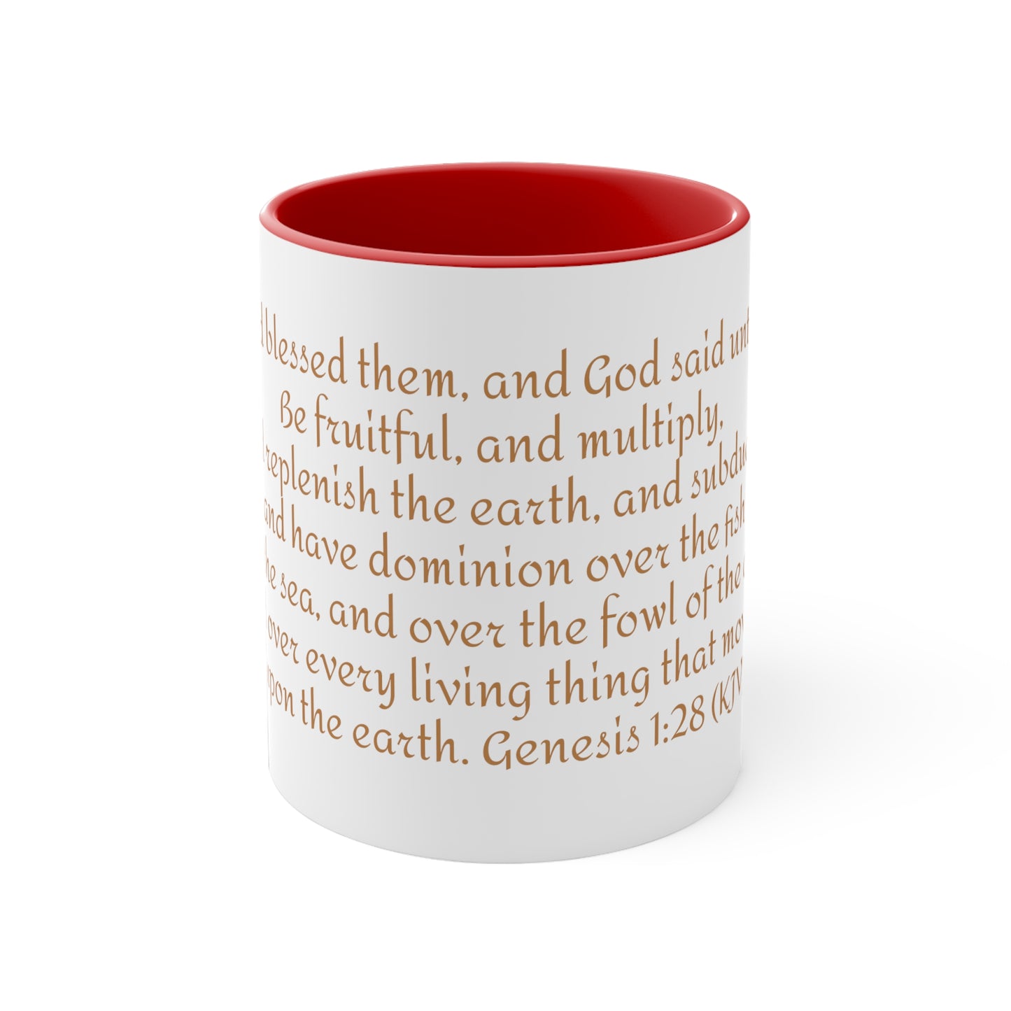 Bible Speaks Gen 1:28 Accent Mug, 11oz