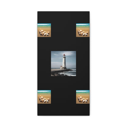 Lighthouse Black Canvas Gallery Wraps