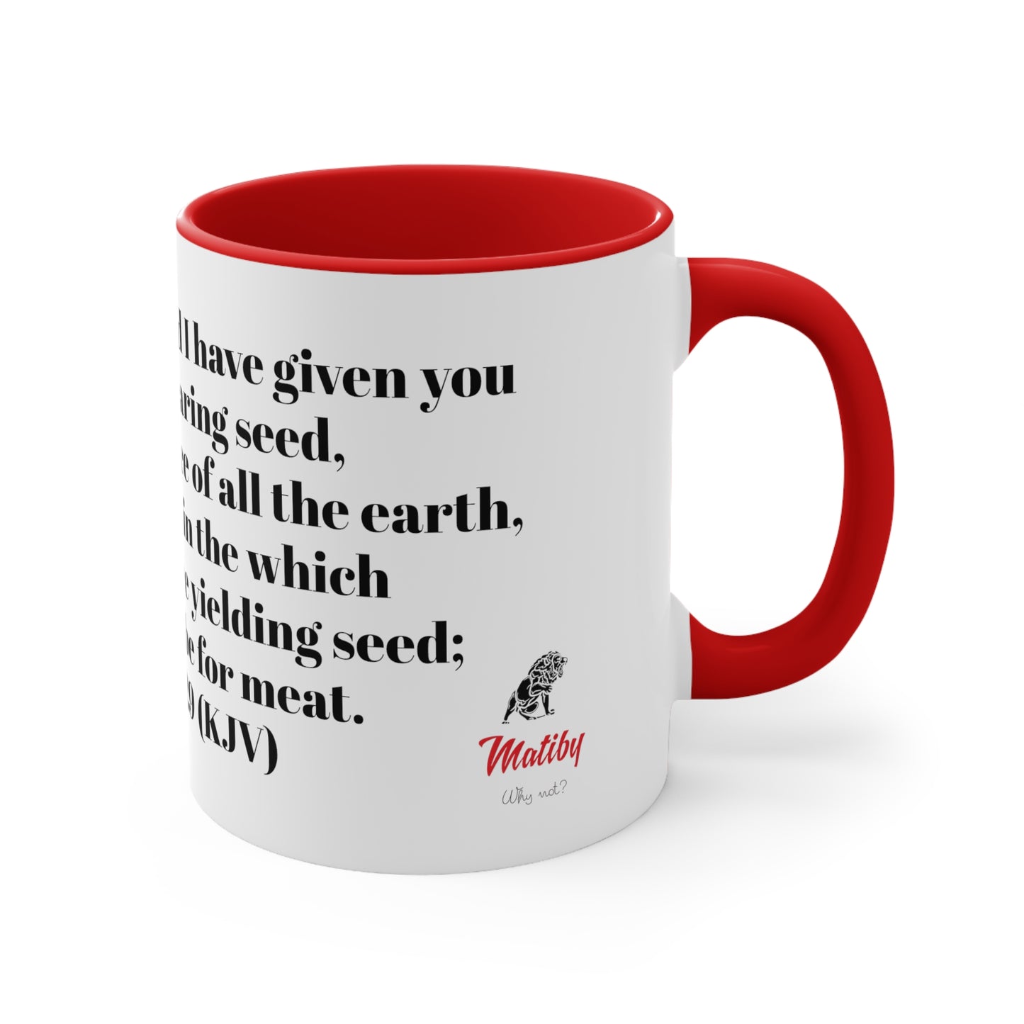 Bible Speaks Gen 1:29 Accent Mug, 11oz