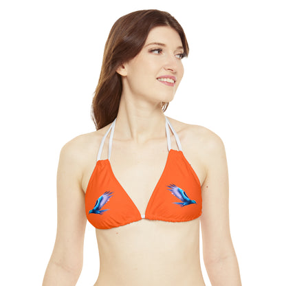 Orange Strappy Bikini Set (AOP)