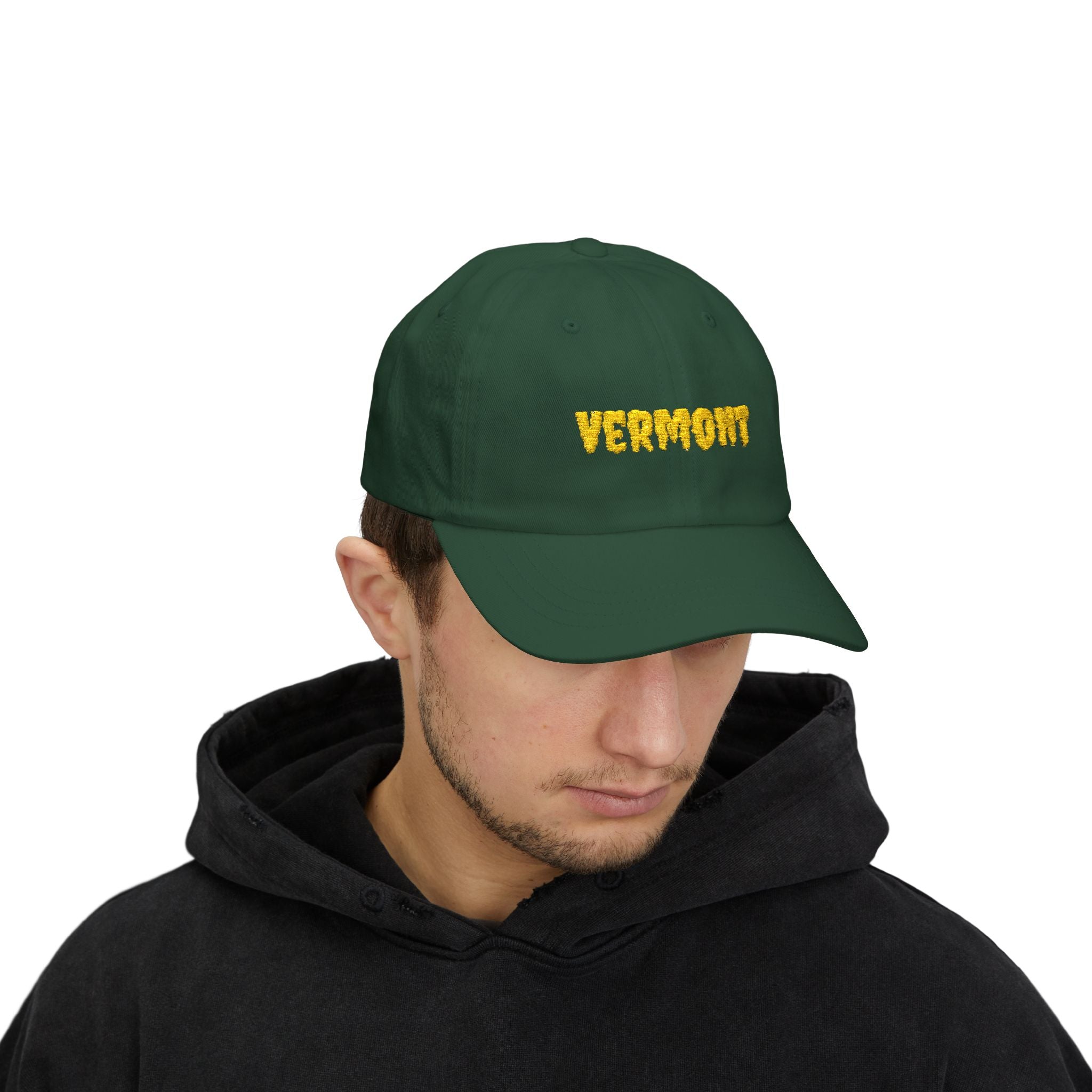 Vermont United States of America Gold Embroidered Classic Dad Cap | VT 14th USA Baseball Hat