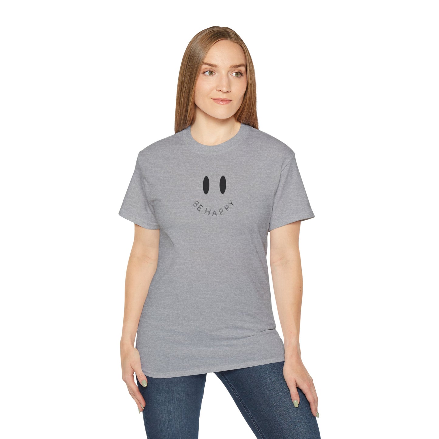 "Be Happy" Smiley Face Unisex Ultra Cotton Tee