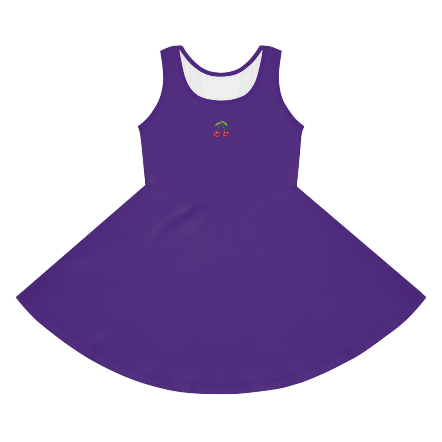 Girls' Purple Sleeveless Sundress (AOP)