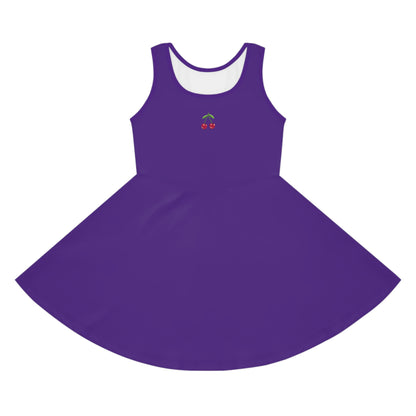 Girls' Purple Sleeveless Sundress (AOP)