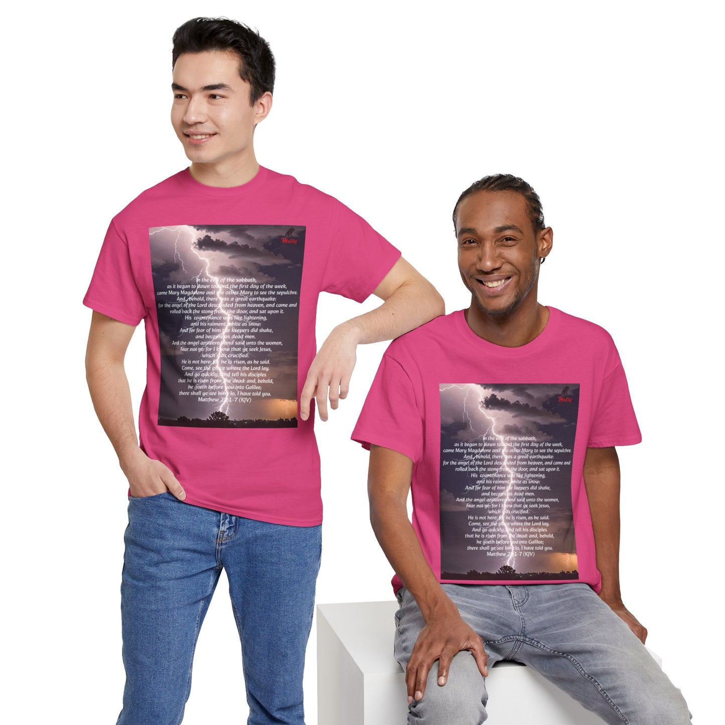 Lightning Style He is Risen Unisex Heavy Cotton Tee