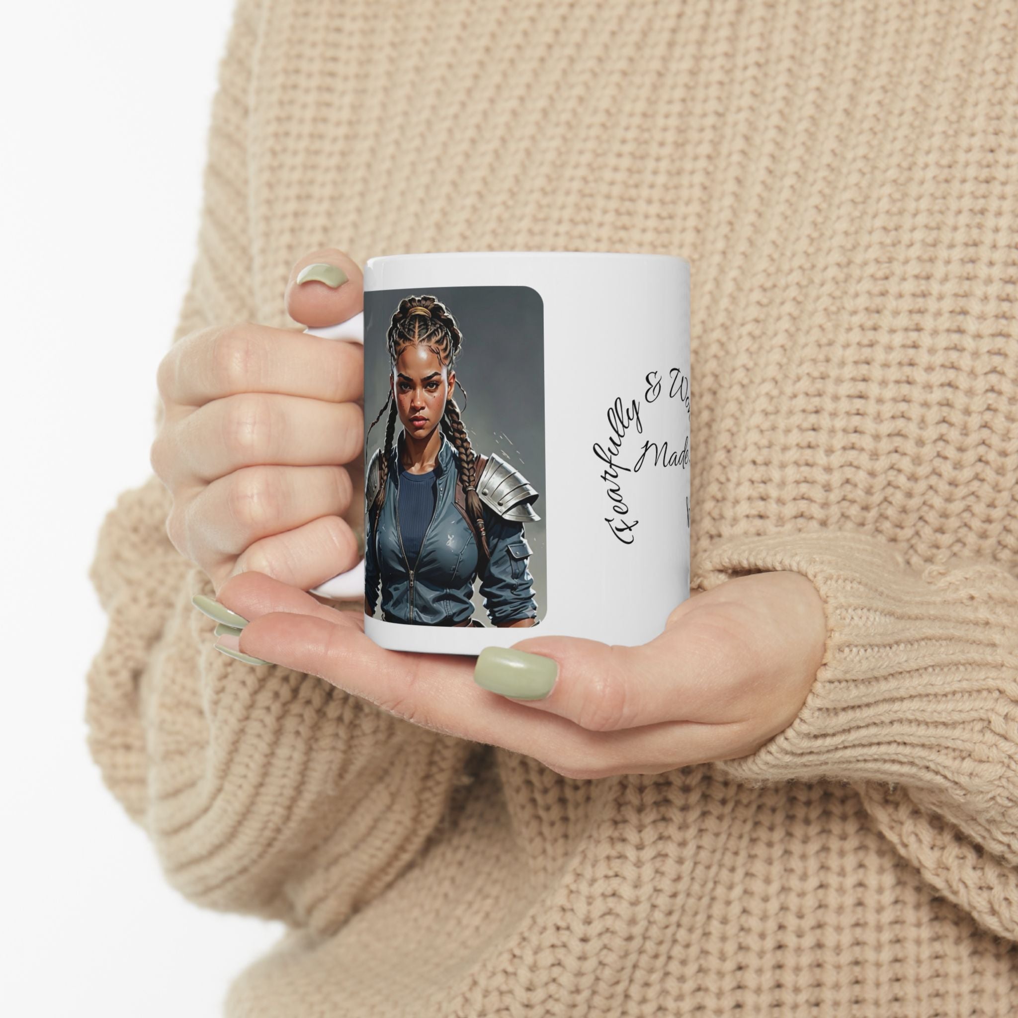 Gentle Woman of Valor #26 White Ceramic Mug - Fearfully & Wonderfully Made Tribute Cup (11oz/15oz)