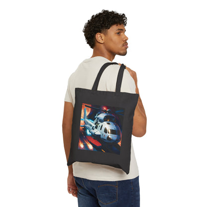 Helicopter Cotton Canvas Tote Bag