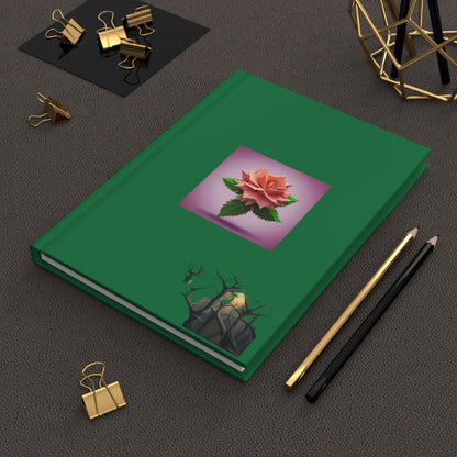 Thorn Rose Hardcover Journal Matte Dark Green