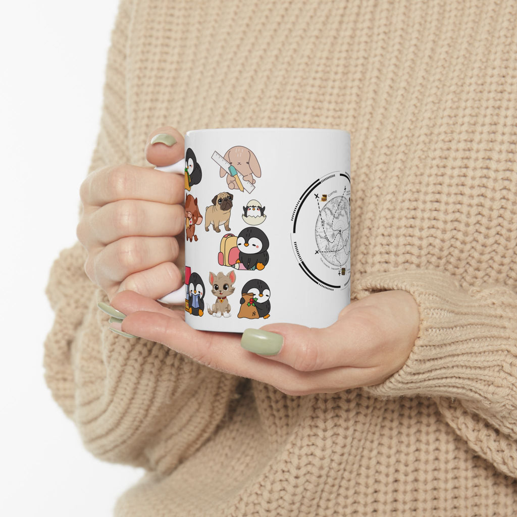 Playful & Cute Pets Decor #5 White Ceramic Mug — Adorable Animals To Brighten Your Day Cup (11oz & 15oz)