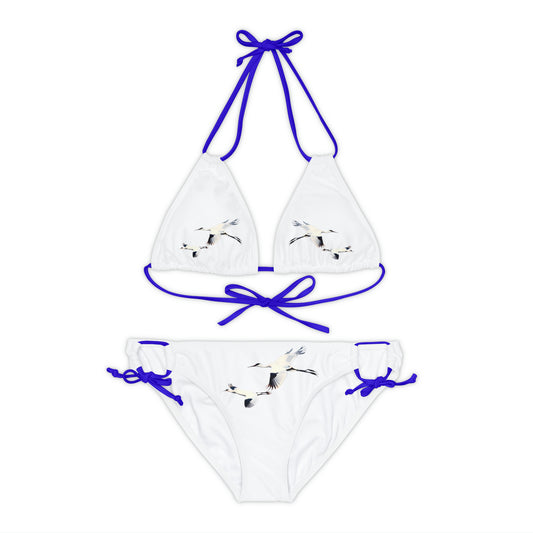 White Strappy Bikini Set (AOP)