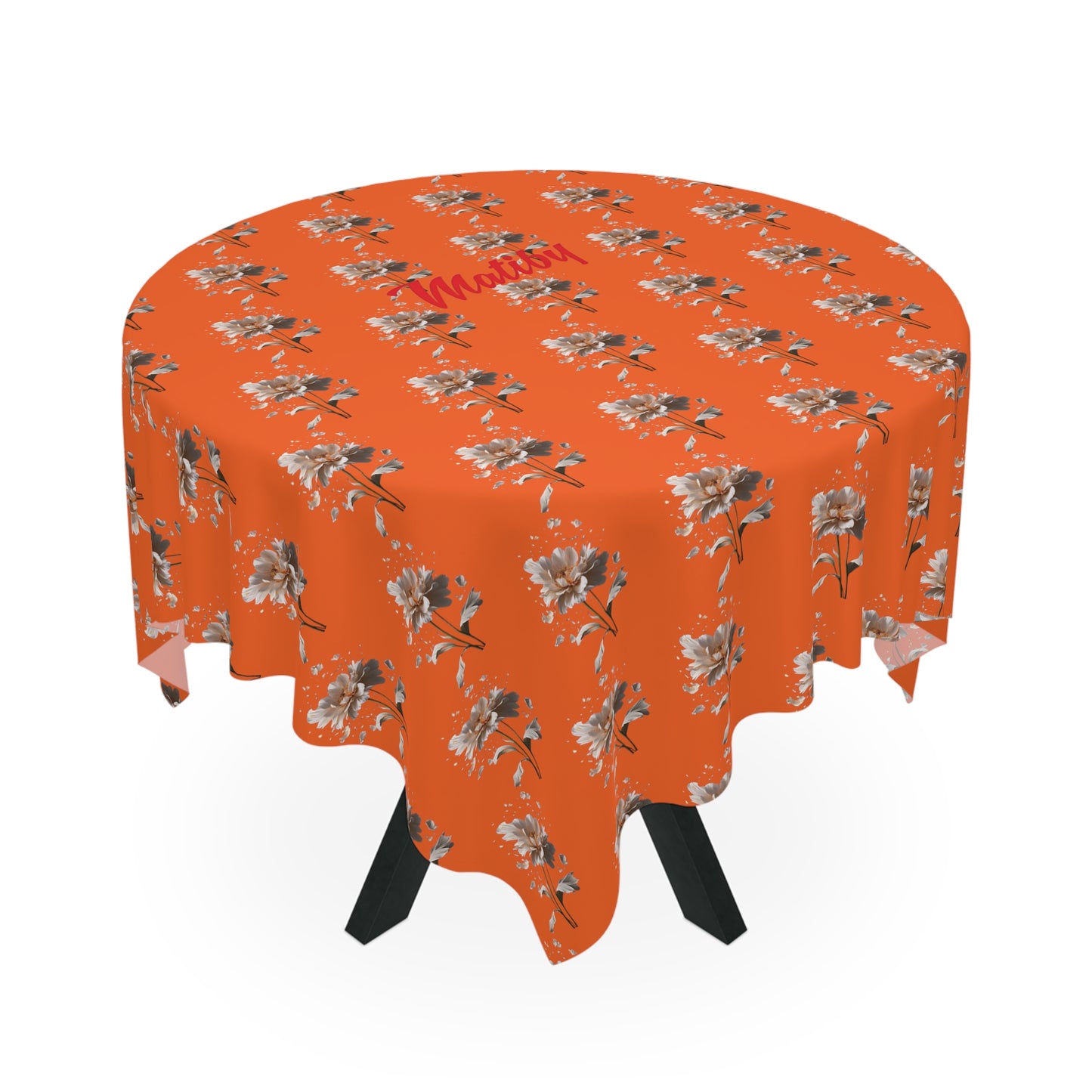 Matiby Dark Orange Flower Tablecloth