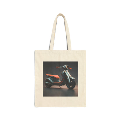 Moped Cotton Canvas Tote Bag