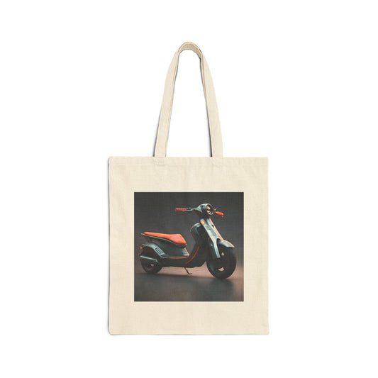 Moped Cotton Canvas Tote Bag