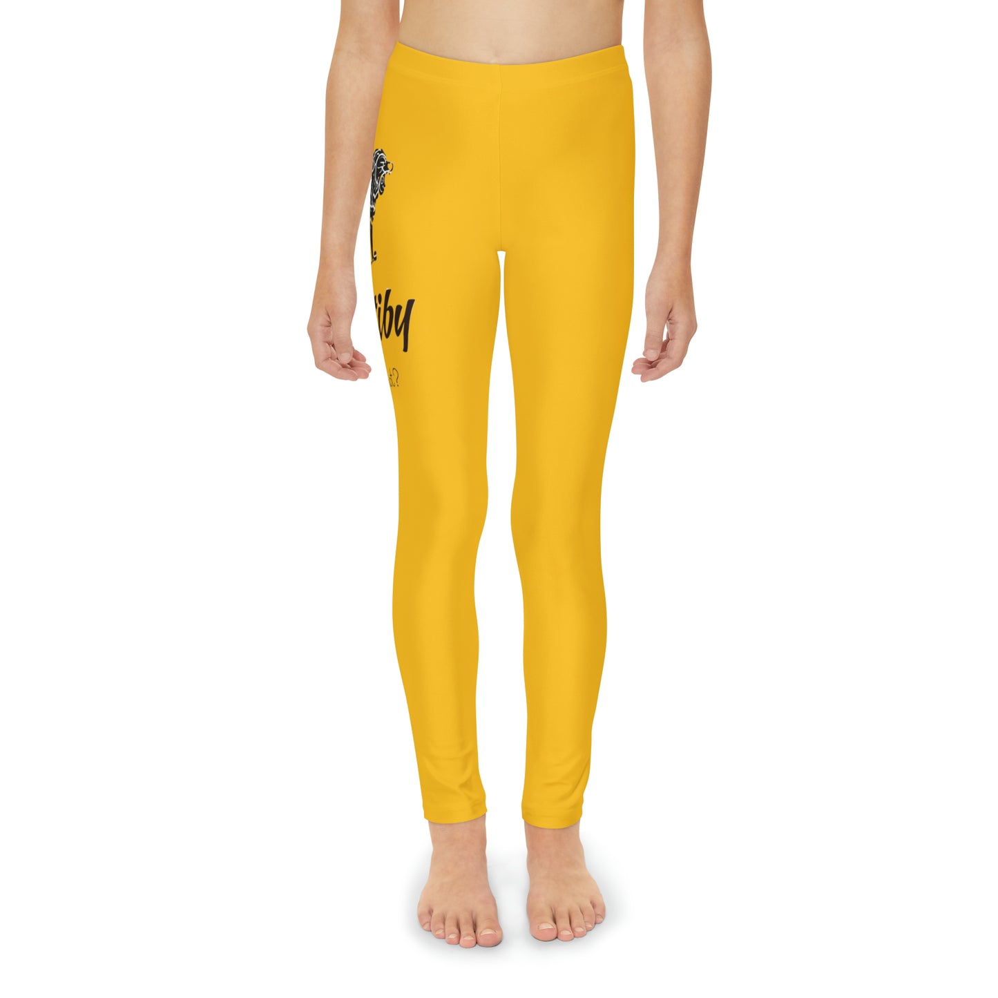 Youth Yellow Full-Length Leggings (AOP)