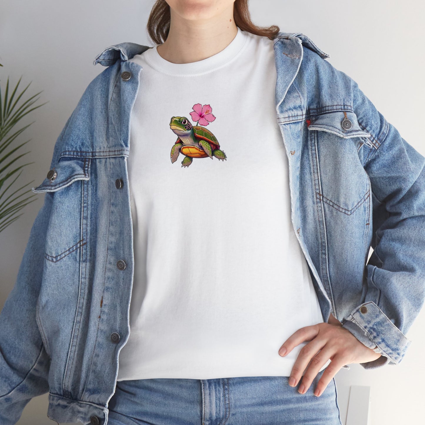 Turtle Flower Unisex Heavy Cotton Tee