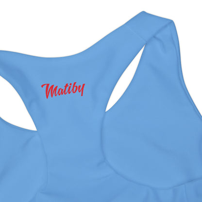 Girl's "Sunny Day" Light Blue Two Piece Swimsuit (AOP)