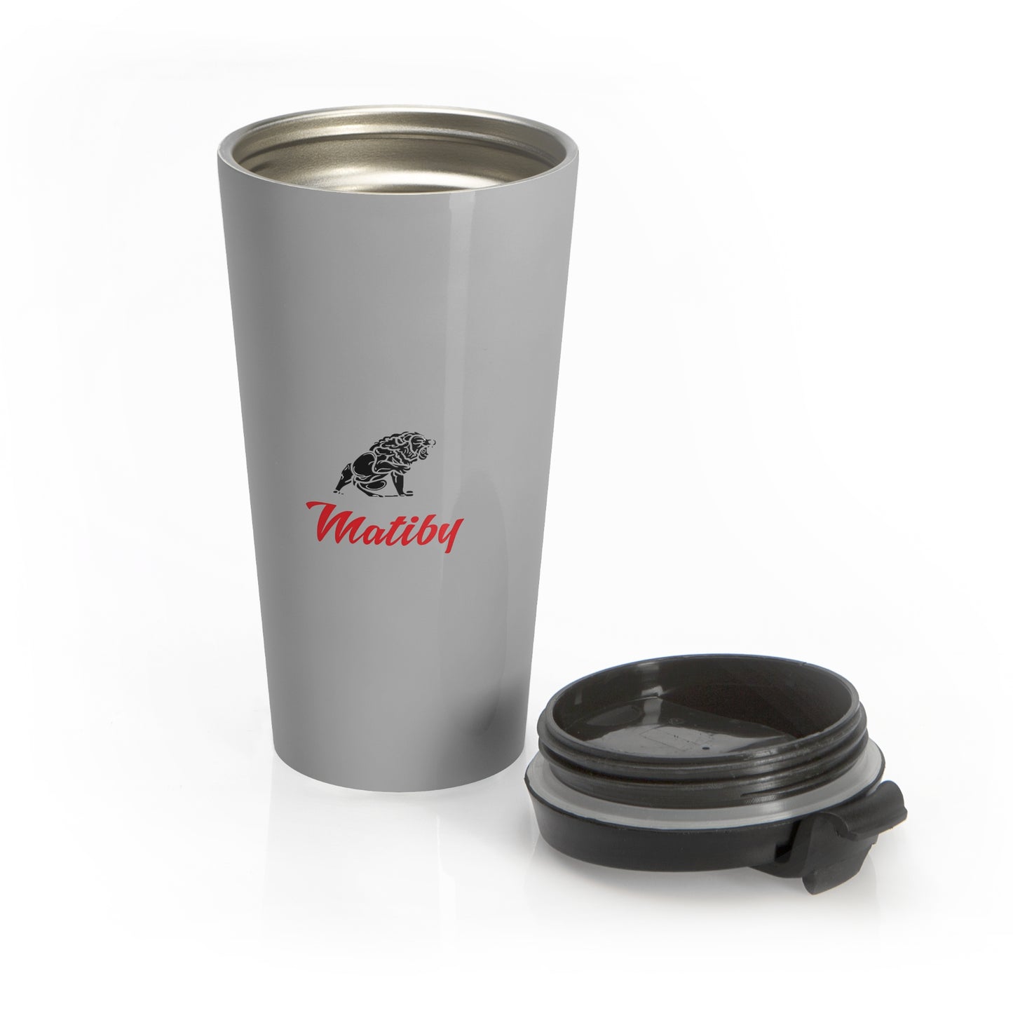 Matiby Grey Stainless Steel Travel Mug