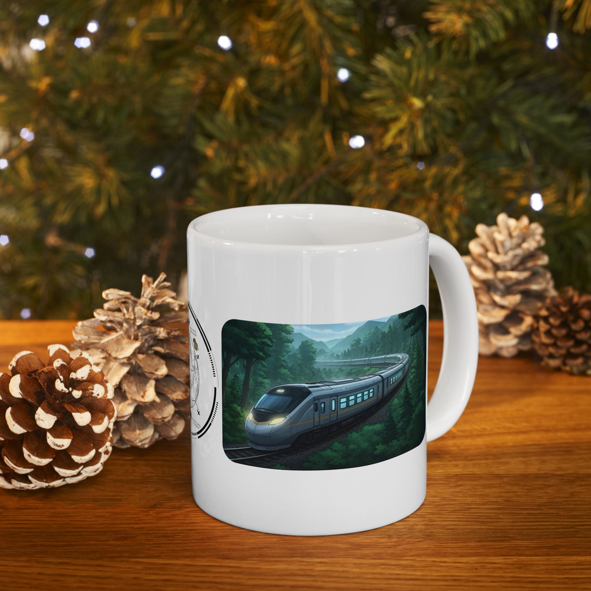 The Winding Journey Train Ride White Ceramic Mug — The Modern Traveler Transit Cup (11oz/15oz)