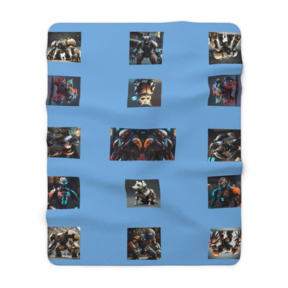 Matiby MEK Blue Sherpa Fleece Blanket