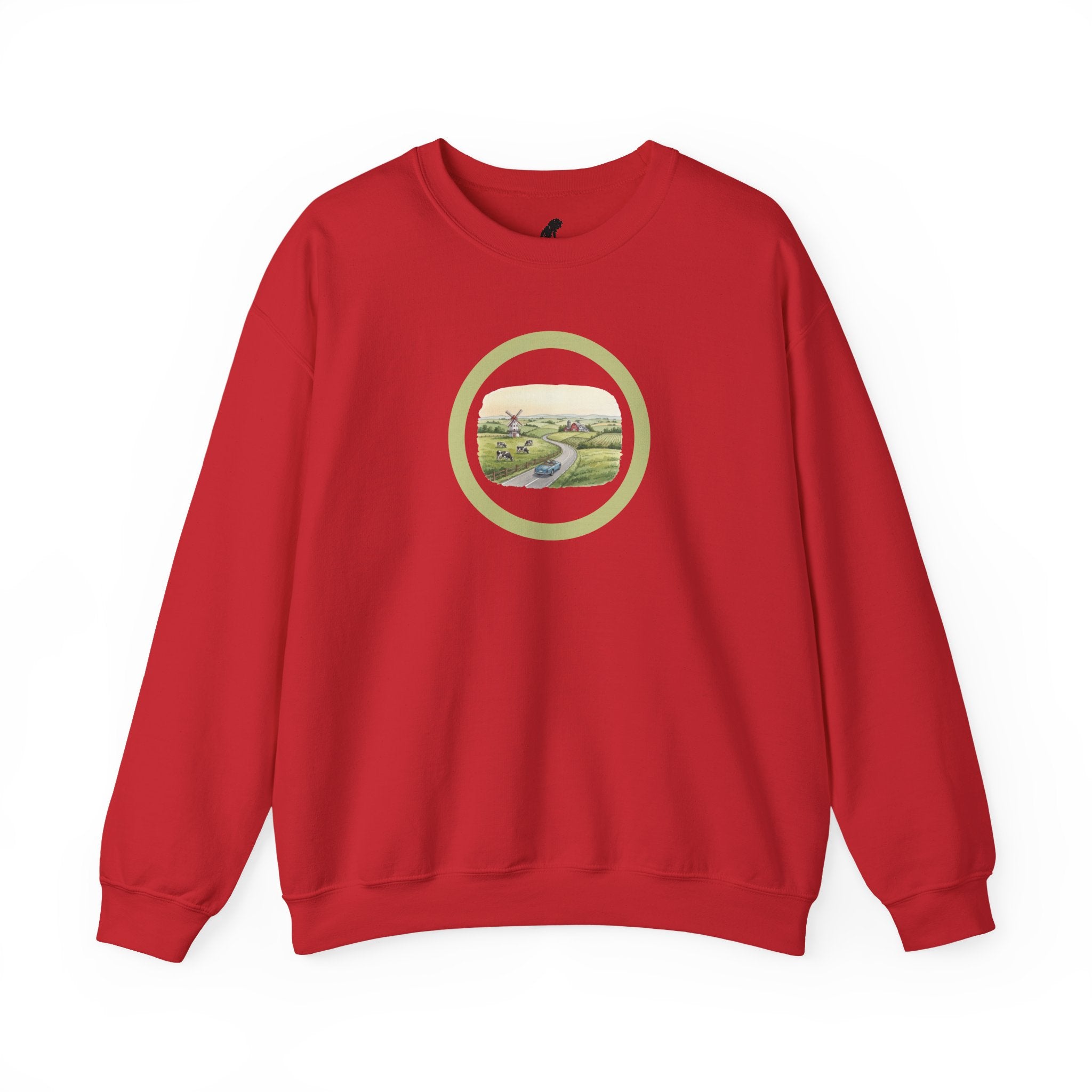Crewneck Sweatshirt — Pastoral Circle Landscape Graphic