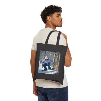 Snowboarding Cotton Canvas Tote Bag