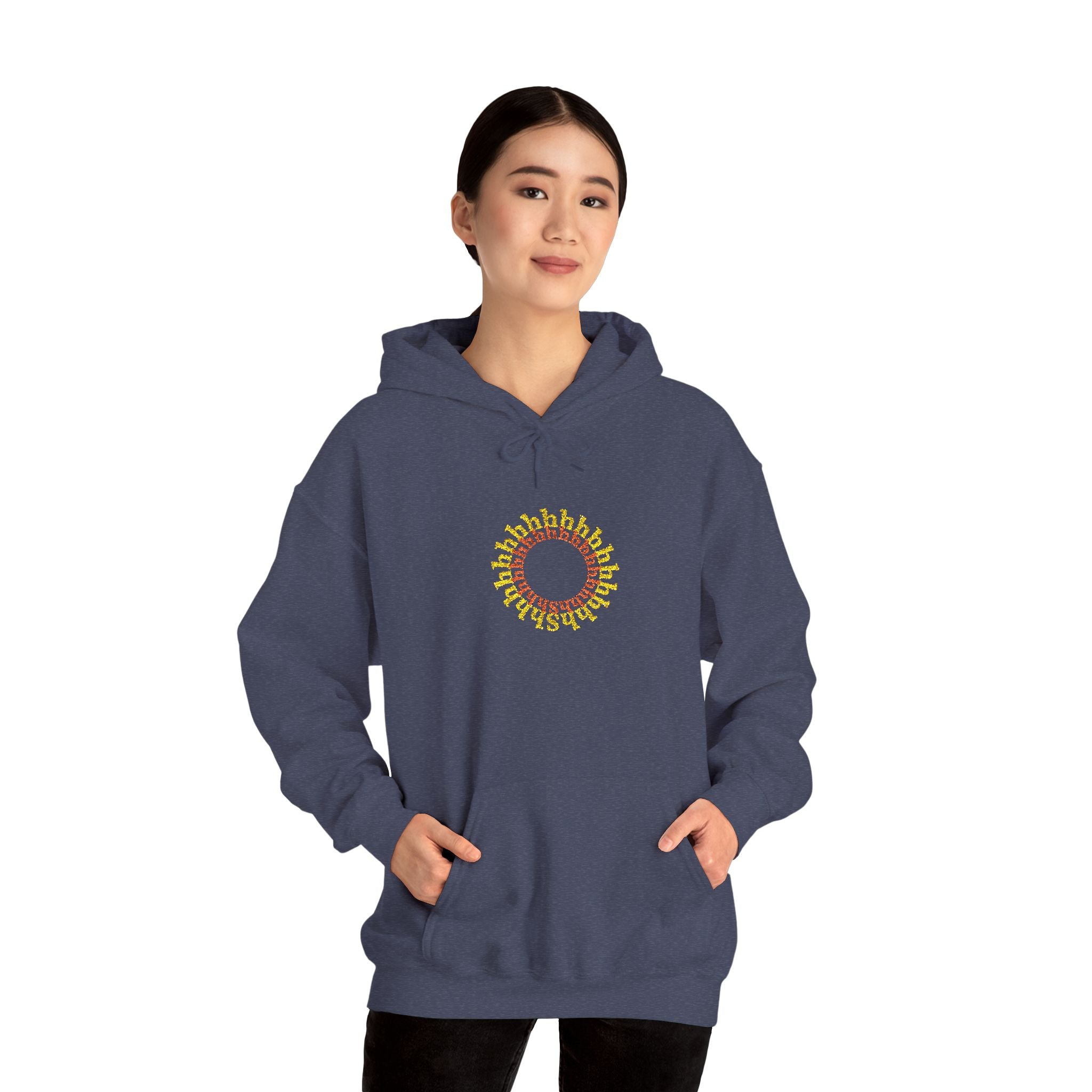 Shhhhhh Orange & Gold Embroidered Unisex Heavy Blend Hooded Sweatshirt, Librarians,' Parents,' and Friends' Hoodie
