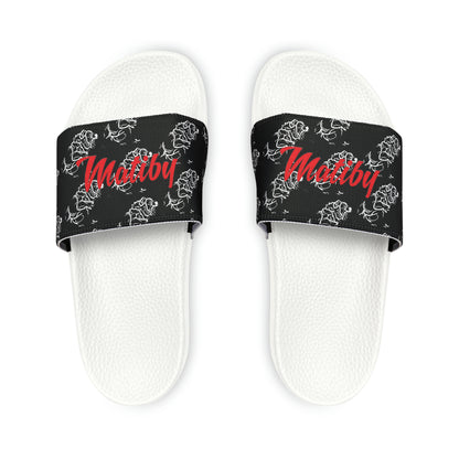 Matiby Lion Men's Black PU Slide Sandals