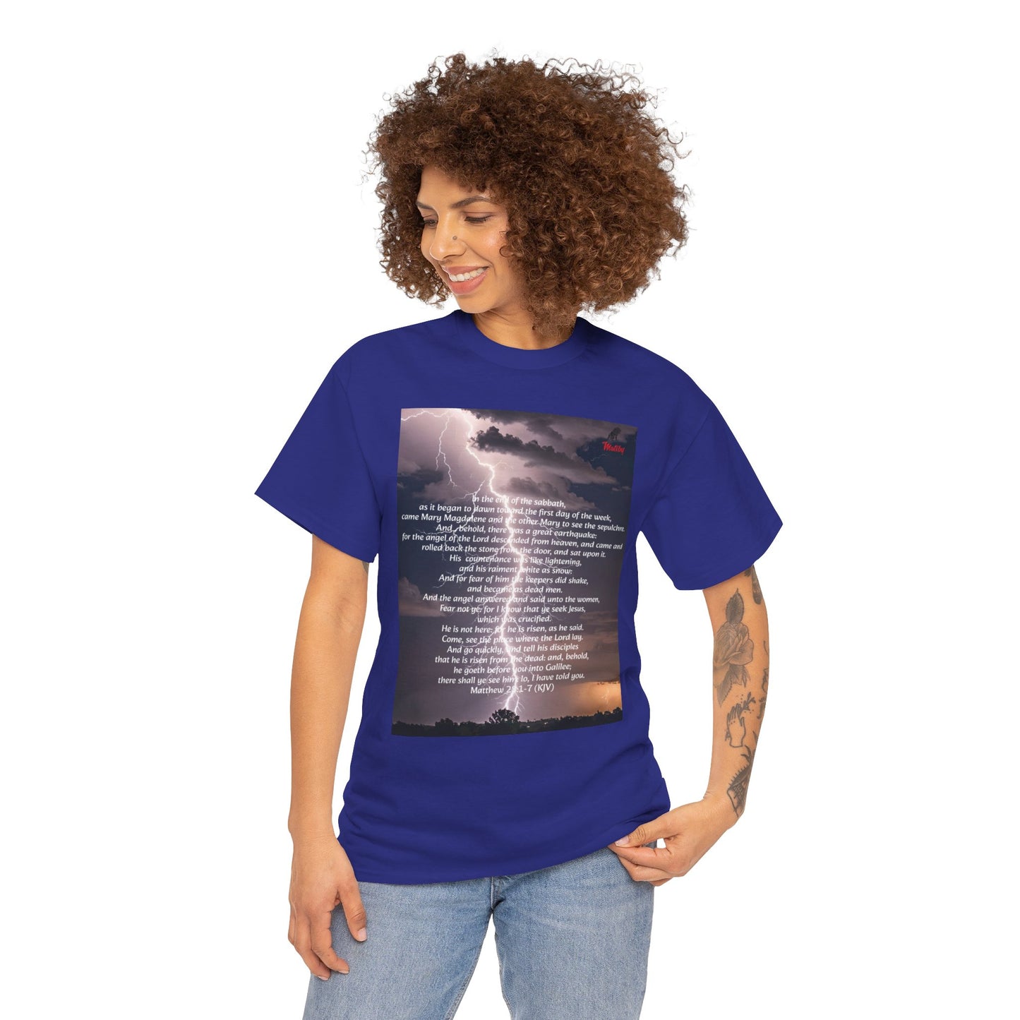 Lightning Style He is Risen Unisex Heavy Cotton Tee