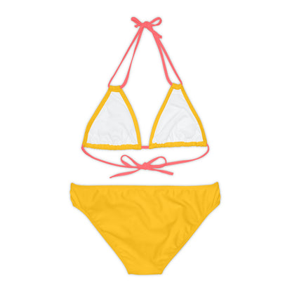 Yellow Strappy Bikini Set (AOP)