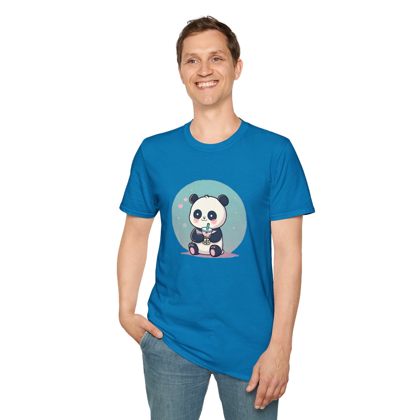 Panda With Boba Unisex Softstyle T-Shirt