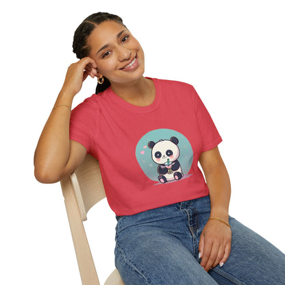 Panda With Boba Unisex Softstyle T-Shirt