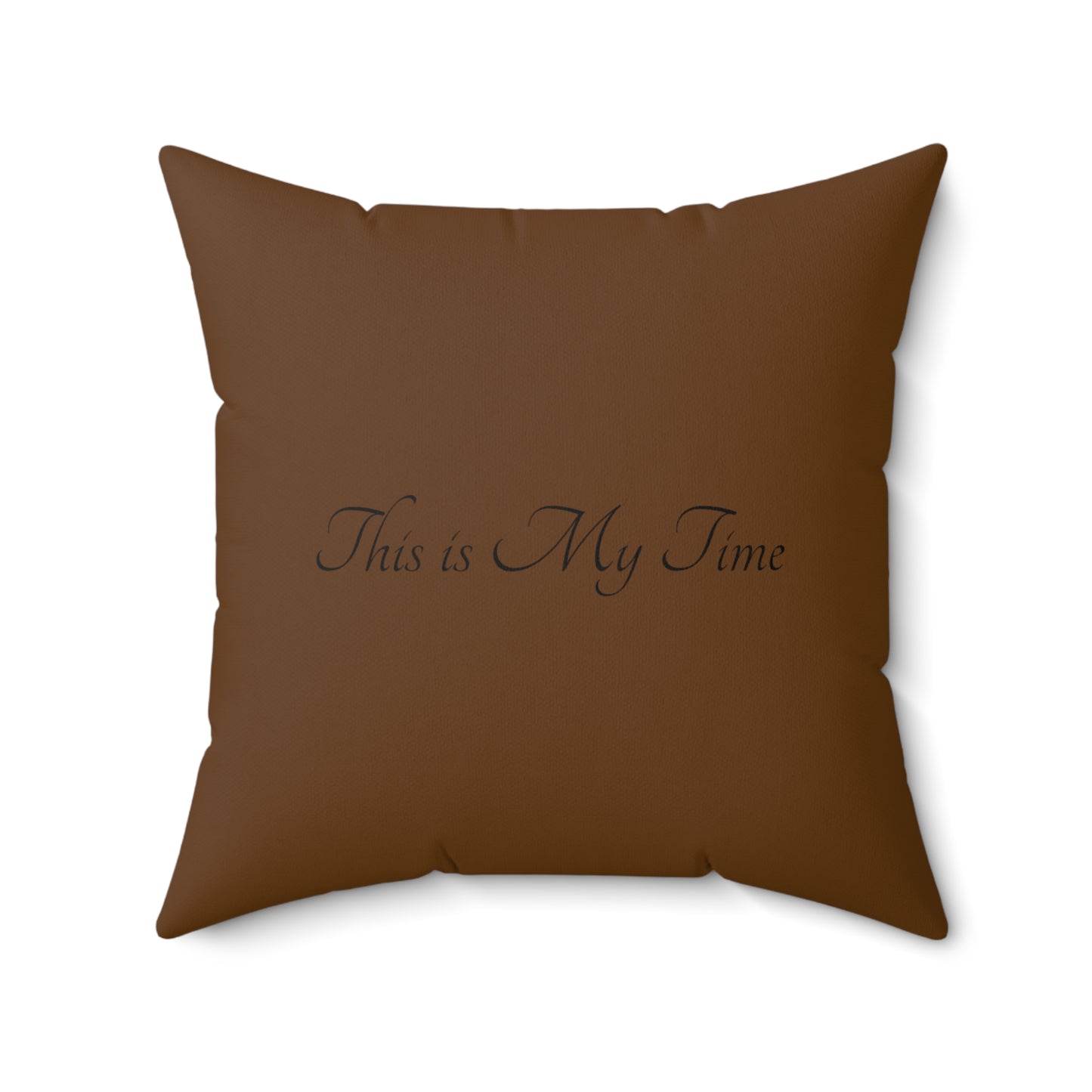 Brown Flower Spun Polyester Square Pillow