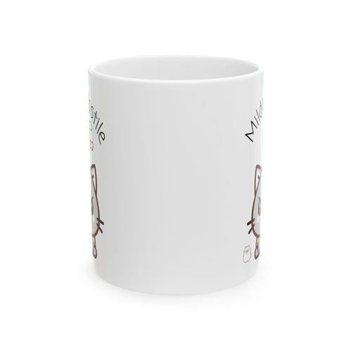 Adorable MilkStyle Cats White Ceramic Mug — Cute Mildly Hostile And Playful Kitties Cup (11oz & 15oz)