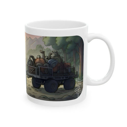 Adventure 4x4 Trucks #48, College Grads On The Move White Ceramic Mug — Find Your Path To The Essentials Cup (11oz & 15oz)