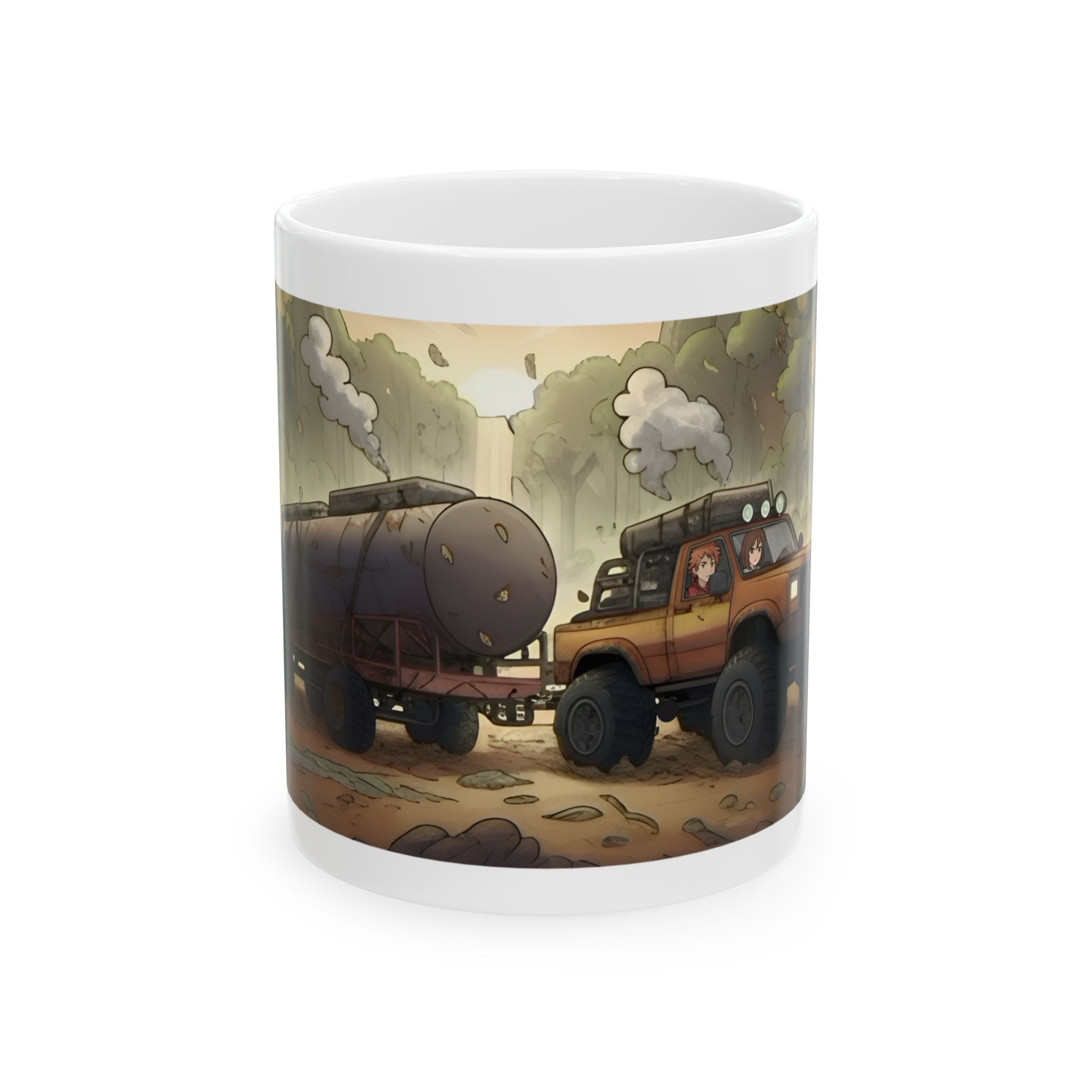 Adventure 4x4 Trucks #54, Container Haulers White Ceramic Mug — Find Your Path To The Essentials Cup (11oz & 15oz)