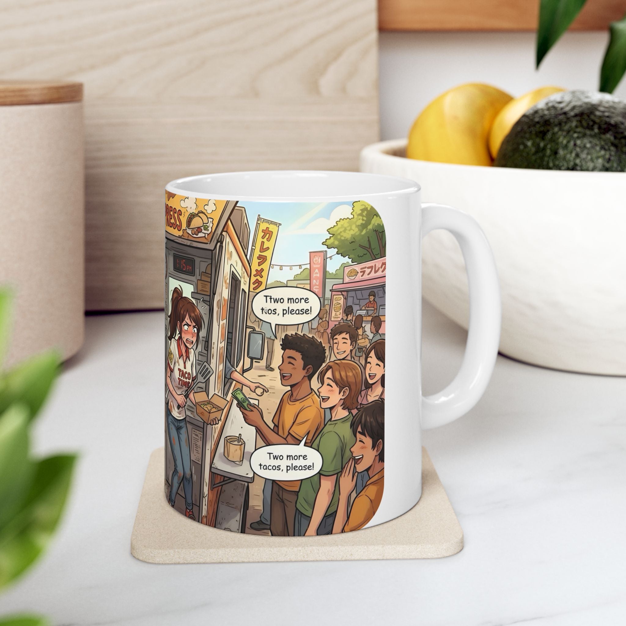 The Hungry Express "Gotta Go" White Ceramic Mug, Busy Food Truck Crew Cup (11oz/15oz)