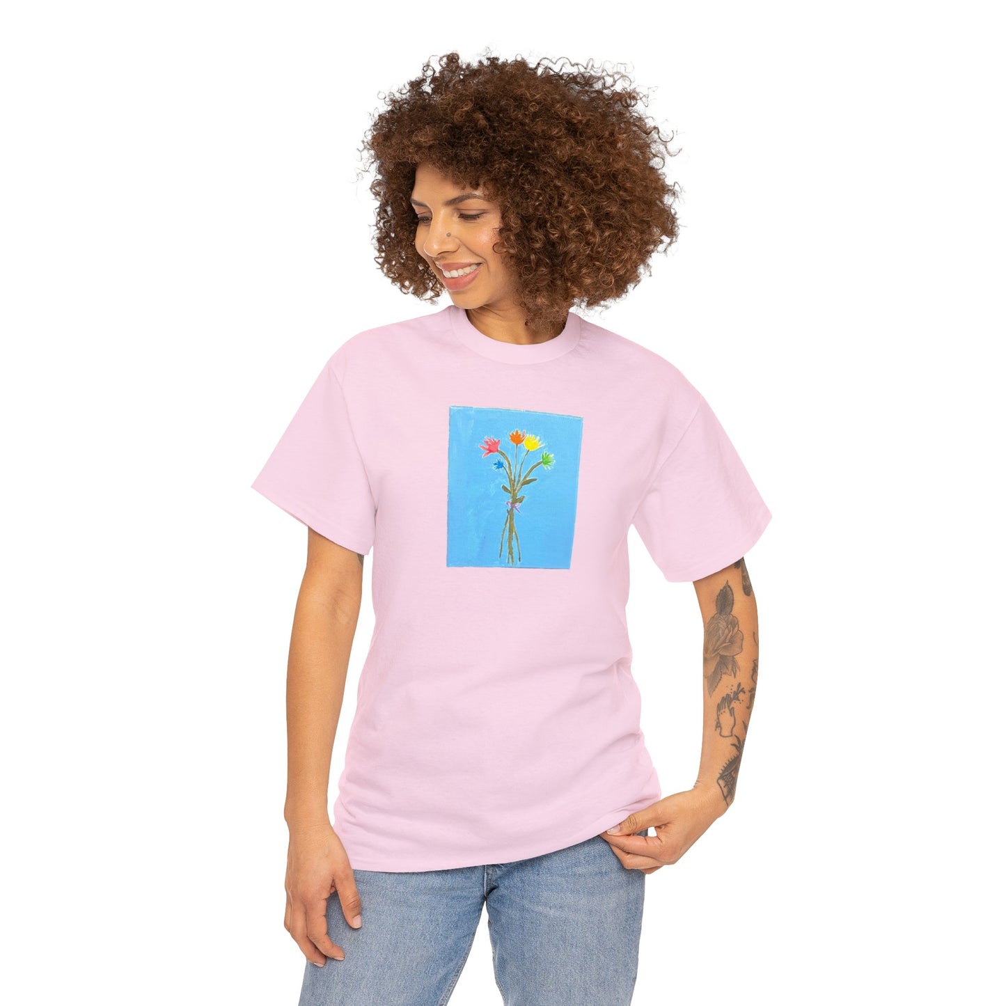 Matiby "Artzy" Flower Unisex Heavy Cotton Tee